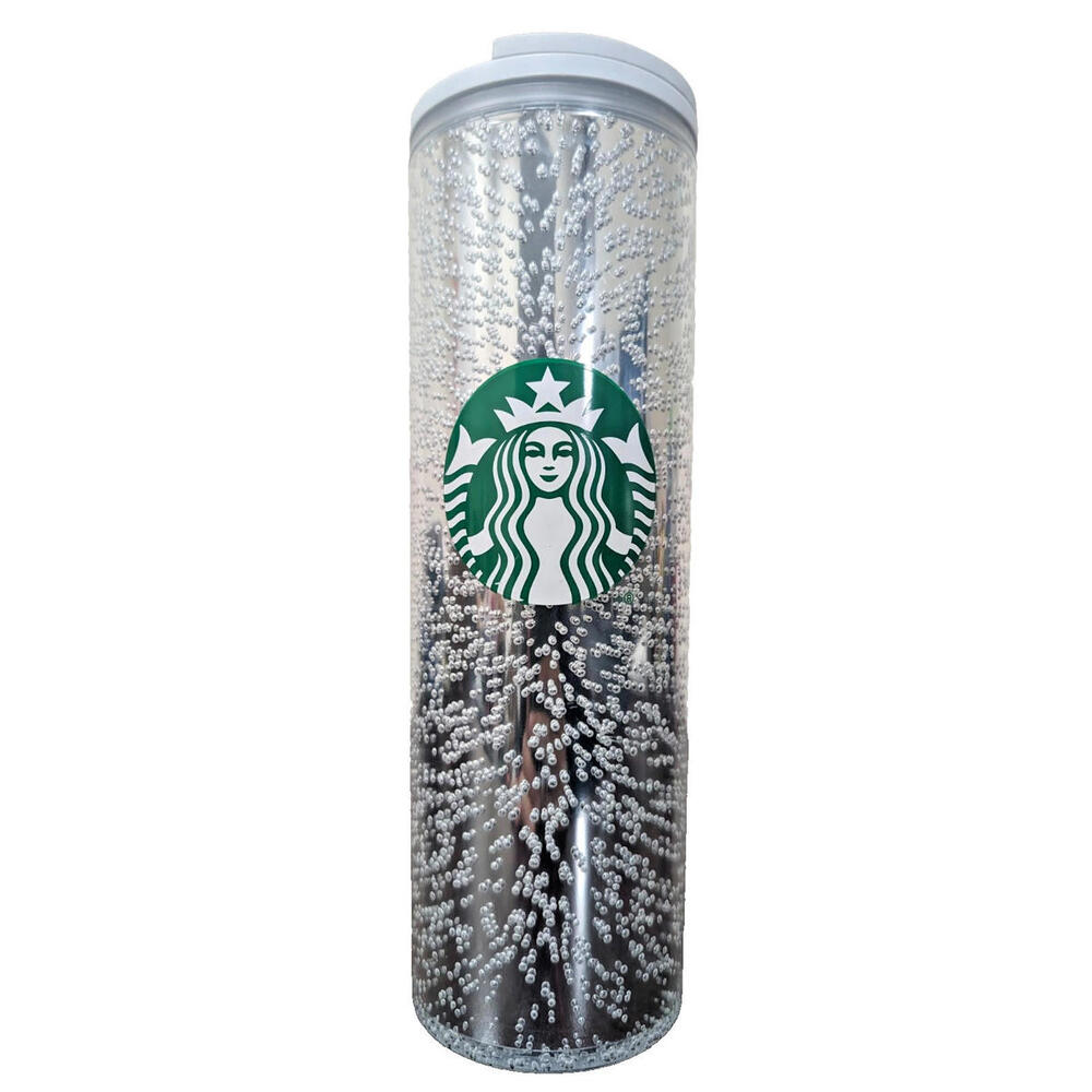 Starbucks Holiday 2020 Silver Effervescent Bubbles Hot Tumbler Cup 16oz NEW